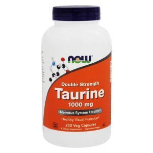 Taurină, Taurină, Now Foods, Dublă putere, 1.000 mg, 250 capsule vegetale