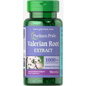 Валериана корень, Valerian Root, Puritan's Pride, 1000 мг, 90 гелевых капсул 