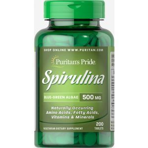 Спирулина, Spirulina, Puritan's Pride, 500 мг. 200 таблеток