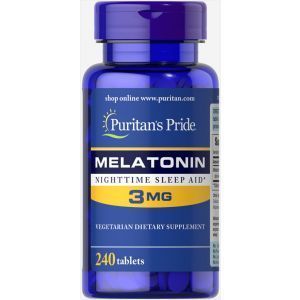 Мелатонин, Melatonin, Puritan's Pride, 3 мг, 240 таблеток