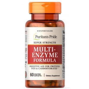 Мульти энзимы, Super Strength Multi Enzyme, Puritan's Pride, 60 капсул 
