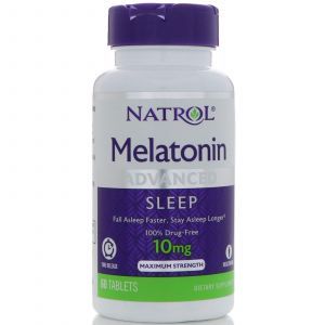 Melatonină, Melatonină, Natrol, cu eliberare susținută, 10 mg, 60 comprimate