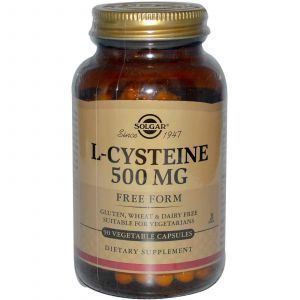 Cisteină, L-cisteină, Solgar, 500 mg, 90 capsule