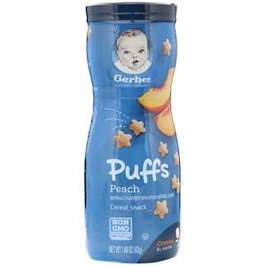 Puffuri de cereale pentru copii cu piersici, Puffs, Gerber, 8+ luni, 42 g