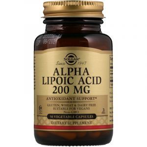 Альфа-липоевая кислота, Alpha Lipoic Acid, Solgar, 200 мг, 50 капсул (Default)