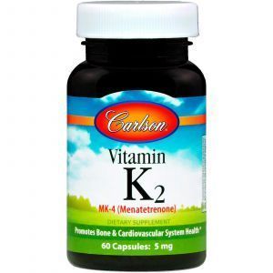 Витамин К2 (Vitamin K2), Carlson Labs, 5 мг, 60 капсул