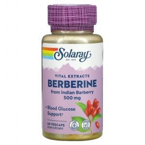 Берберин, Berberine, Solaray, 500 мг, 60  вегетарианских капсул