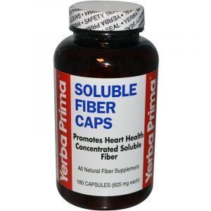 Очищение организма, пищевые волокна, Soluble Fiber Caps, Yerba Prima, 625 мг, 180 капсул 