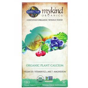 Кальций растительный, Plant Calcium, Garden of Life, органик, 180 табле