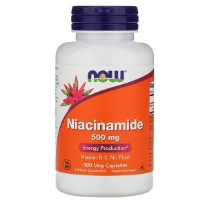 Ниацинамид, витамин В-3, Niacinamide, Now Foods, 500 мг, 90 вегетарианских капсул
