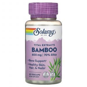 Бамбук, Bamboo, Solaray, экстракт стебля, 300 мг, 60 капсул (Default)
