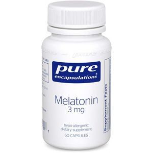 Мелатонин, Melatonin, Pure Encapsulations, поддержка сна, 3 мг, 60 капсул 