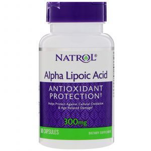 Альфа-липоевая кислота, Alpha Lipoic Acid, Natrol, 300 мг, 50 капсул