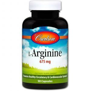 L-аргинин, Carlson Labs, 675 мг, 90 капсул.