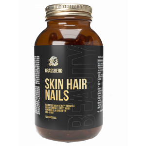 Витамины для волос, кожи и ногтей, Skin, Hair, Nails, Grassberg, 120 капсул
