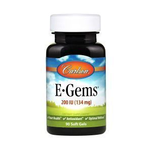 Витамин Е, E-Gems Natural Vitamin E, Carlson Labs, 200 МЕ, 90 гелевых капсул