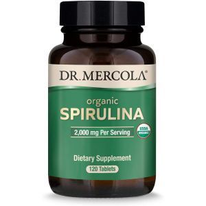 Спирулина, Spirulina, Dr. Mercola, 2000 мг, 120 таблеток
