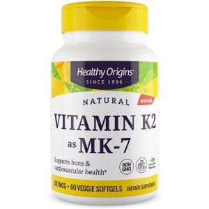 Витамин K2 в форме MK7, Vitamin K2 as MK-7, Healthy Origins, 100 мкг, 60 кап.