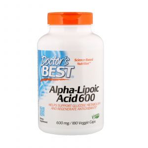 Альфа-липоевая кислота, Alpha-Lipoic Acid, Doctor's Best, 600 мг, 180 кап. (Default)
