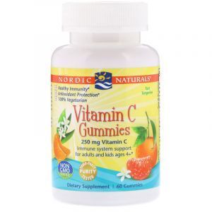 Витамин С жевательный, Vitamin C Gummies, Nordic Naturals, мандарин, 250 мг, 60 конфет (Default)