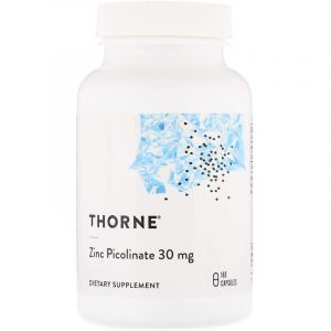 Пиколинат цинка усиленный, Zinc Picolinate, Thorne Research, 30 мг, 180 капсул (Default)