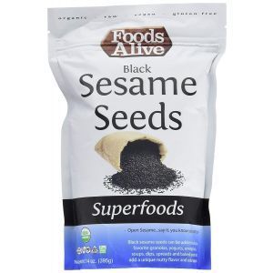 Семена черного кунжута, (Superfoods Black Sesame Seeds), Foods Alive, 395 г 