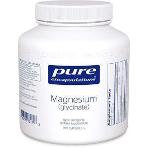 Magneziu (glicinat), încapsulări pure, stres, somn, inimă, nervi, mușchi și metabolism, sănătate, 180 capsule