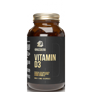 Витамин D3, Vitamin D3, Grassberg, 600 МЕ (15 мкг), 90 капсул
