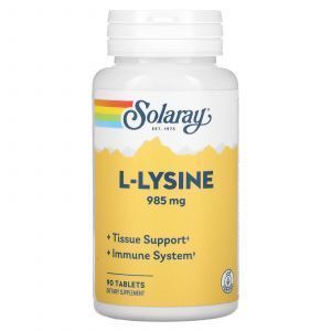  Лизин, L-Lysine, Solaray, 333 мг, 90 таблеток