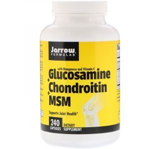 Глюкозамин, хондроитин, МСМ, Glucosamine + Chondroitin + MSM, Jarrow Formulas, 240 капсул (Default)