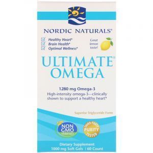 Омега-3 очищенный (лимон), Ultimate Omega, Nordic Naturals, 60 капсул (Default)