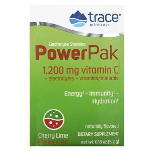 Электролиты со вкусом вишневого лайма, Electrolyte Stamina Power Pak, Trace Minerals Research, 30 пакетов по 5,2 г каждый