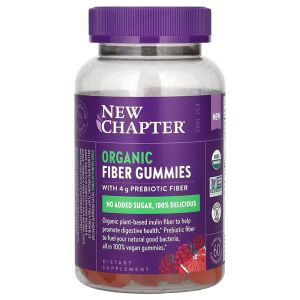 Пищевая клетчатка, Organic Fiber Gummies, New Chapter, органическая, со вкусом ягод и цитруса, 60 жевательных конфет