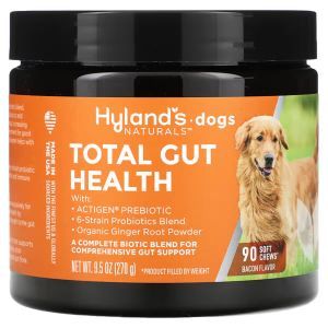 Здоровье кишечника, для собак, Total Gut Health, For Dogs, Hyland's Naturals, бекон, 90 жевательных конфет, 270 г