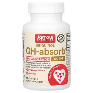 Коэнзим (убихинол), Ubiquinol QH-Absorb, Jarrow Formulas, 100 мг, 60 капсул (Default)