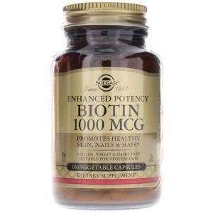 Биотин, Biotin, Solgar, 1000 мкг, 100 капсул (Default)