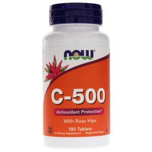 Vitamina C de măceș, C-500 RH, Now Foods, 500 mg, 100 tablete