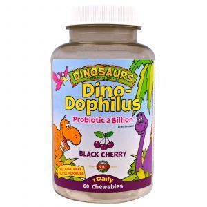 Пробиотики Дино-дофилус для детей, Dino-Dophilus, KAL, 60 шт