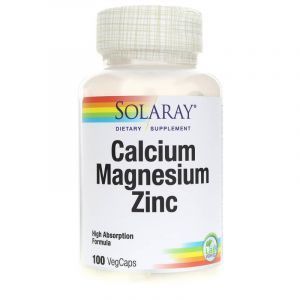 Кальций, магний и цинк, Calcium, Magnesium, Zinc, Solaray, 100 вегетарианских капсул