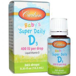 Vitamina D3, Vitamina D3 pentru bebeluși, Carlson Labs, pentru copii, 400 UI, 10,3 ml