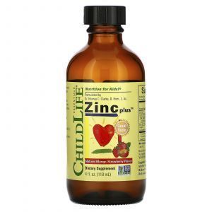 Zinc Plus, Aroma naturală de căpșuni de mango, Zinc Plus, ChildLife, 118 ml