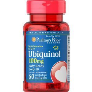 Убихинол, Ubiquinol, Puritan's Pride, 100 мг, 60 гелевых капсул
