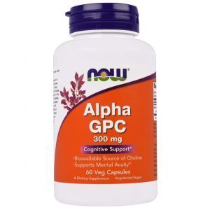 Альфа (Глицерофосфохолин) Alpha GPC, Now Foods, 300 мг, 60 кап