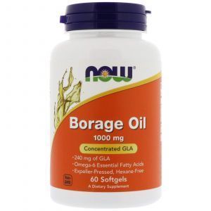 Масло огуречника (Borage Oil), Now Foods, 60 капс