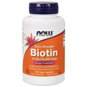 Biotină, Biotină, Now Foods, Extra Putere, 10 mg (10.000 mcg), 120 capsule vegetale