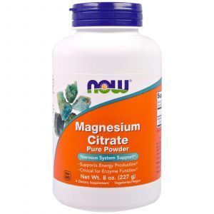 Магния цитрат, Magnesium Citrate, Now Foods, 100% чистый порошок, 227 г
