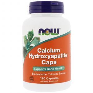 Кальций и фосфор в капсулах, гидроксиапатит кальция, Calcium Hydroxyapatite, Now Foods, 120 капс
