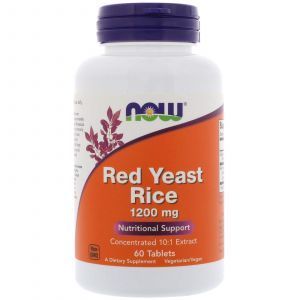 Красный дрожжевой рис, Red Yeast Rice, Now Foods, 1200 мг, 60 табле