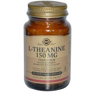 Теанин, L-Theanine, Solgar, 150 мг, 60 капсул