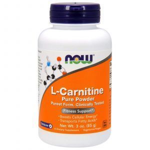 Карнитин, L-Carnitine, Now Foods, 100% чистый порошок, 85